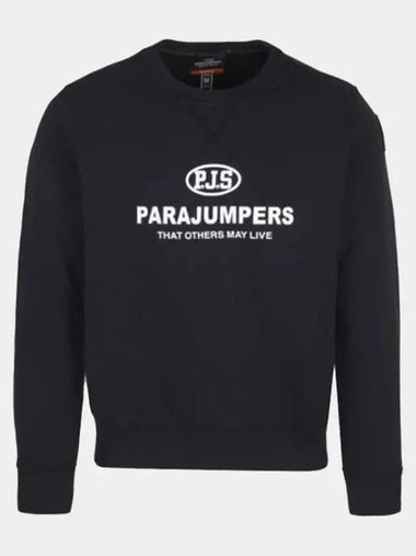 Men's logo patch TOML logo fleece crew neck black sweatshirt PMFLE CF02 541 - PARAJUMPERS - BALAAN 1