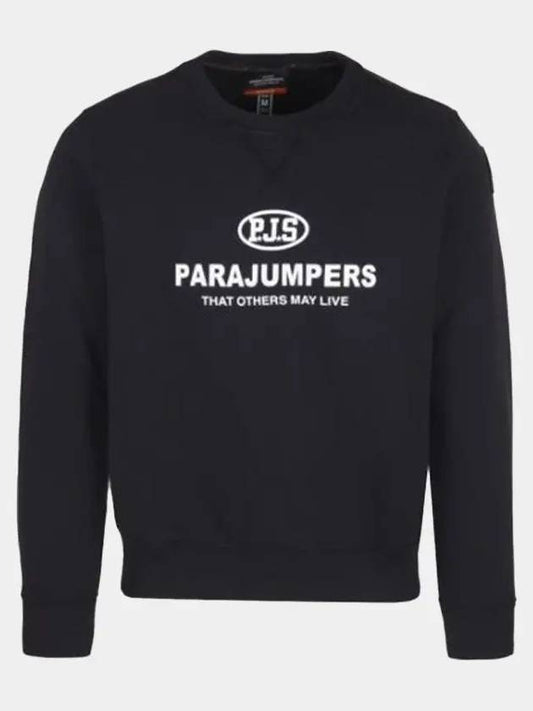 Men's logo patch TOML logo fleece crew neck black sweatshirt PMFLE CF02 541 - PARAJUMPERS - BALAAN 1