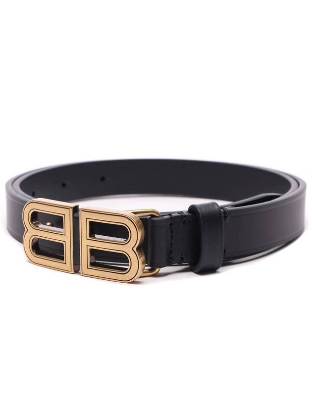 Hourglass Thin Leather Belt Black - BALENCIAGA - BALAAN 4