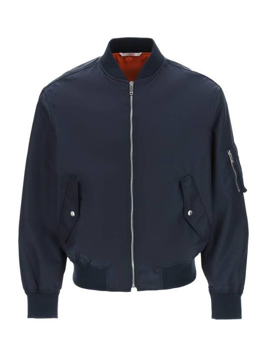 Men's Neon Back Logo Bomber Jacket - VALENTINO - BALAAN 1