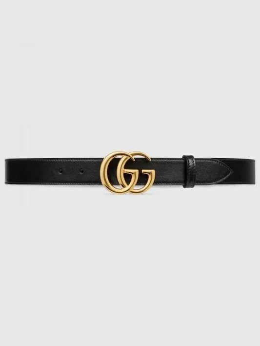 Men's GG Marmont Buckle Belt Black - GUCCI - BALAAN 2