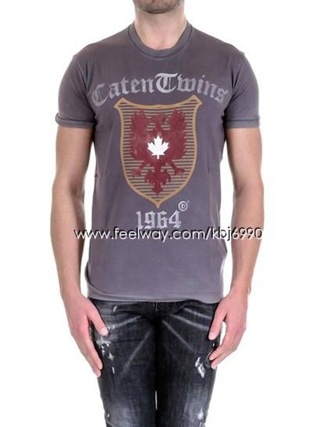 Men's Eagle Shield Printing Short Sleeve T-Shirt S71GD0516 S22427 814 - DSQUARED2 - BALAAN 7