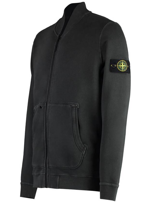 Logo Patch Zip Up Jacket Lead Grey - STONE ISLAND - BALAAN 4