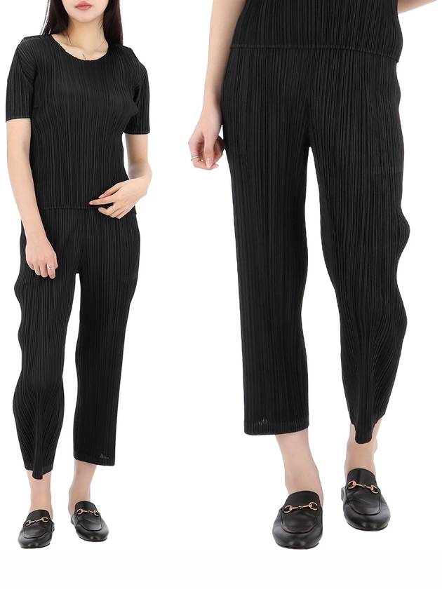 Pleats Straight Pants Black - ISSEY MIYAKE - BALAAN 2