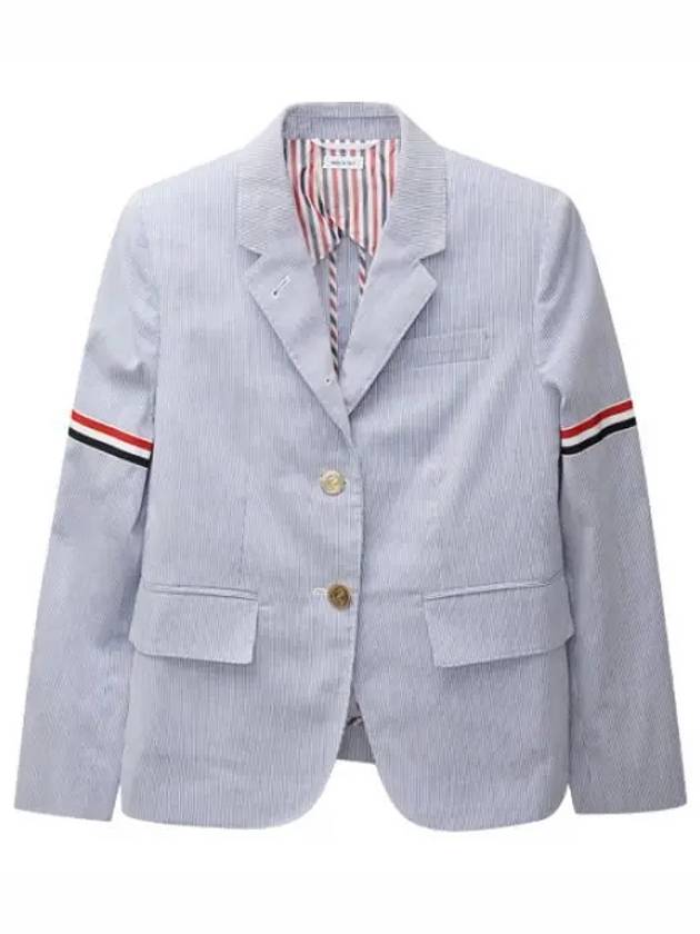 High armhole RWB arm banding pinstripe jacket women - THOM BROWNE - BALAAN 1