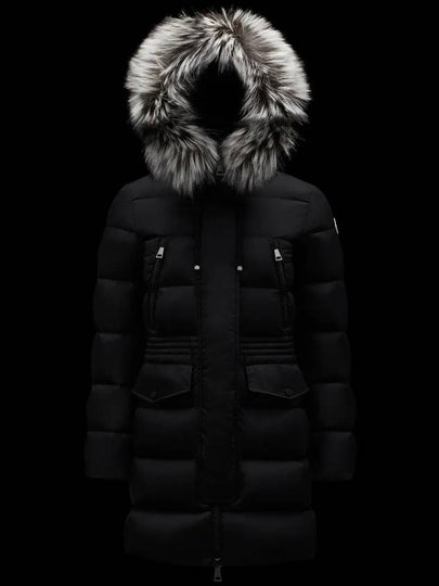 Women's Aphroti Silver Fox Fur Down Long Padding Black - MONCLER - BALAAN 2