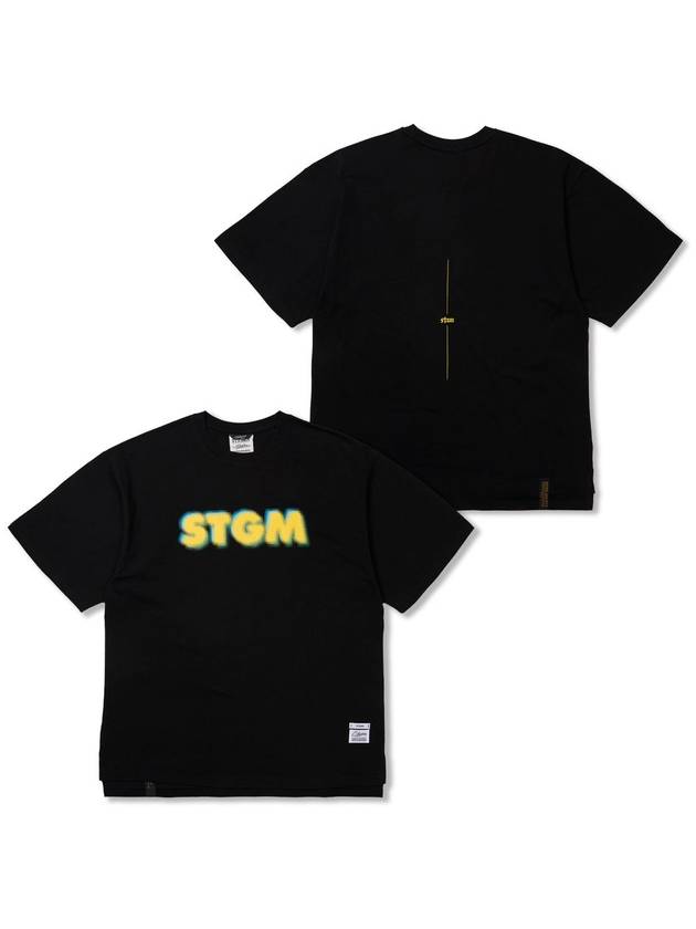 Harf Tone Oversized Short Sleeves T Shirts Black - STIGMA - BALAAN 1