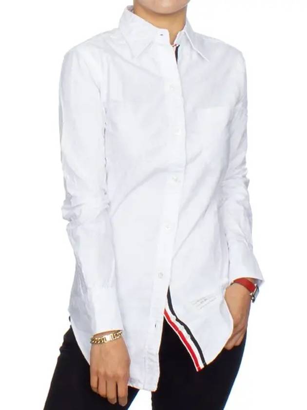 Button Down Cotton Oxford Long Sleeve Shirt White - THOM BROWNE - BALAAN 3