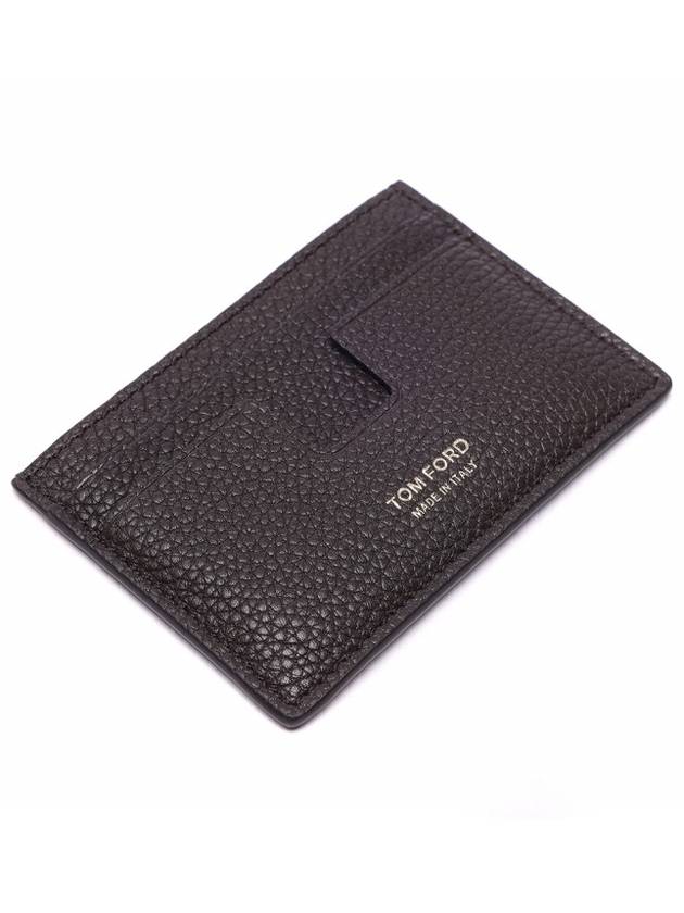 Classic T Line Gold Logo Card Wallet Brown - TOM FORD - BALAAN 6