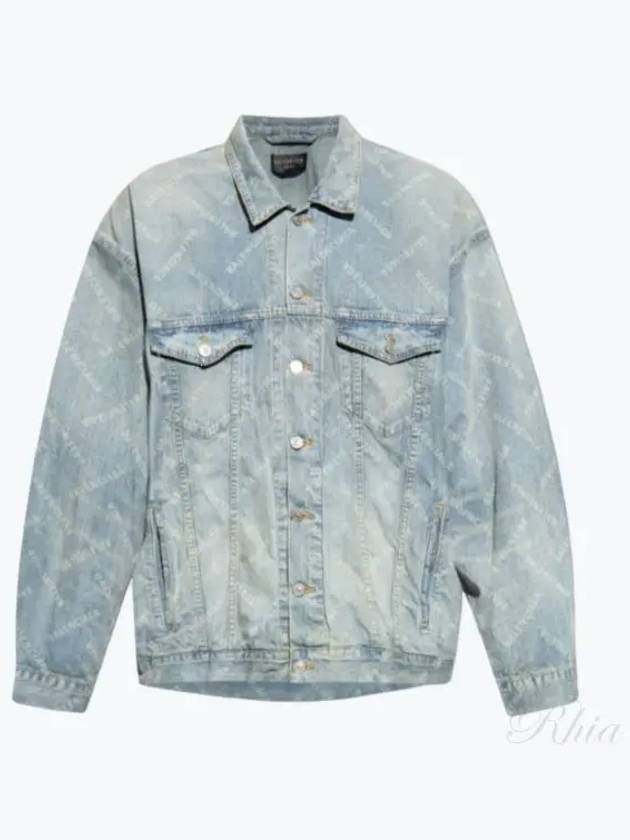 Logo Print Denim Jacket Blue - BALENCIAGA - BALAAN 2