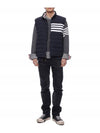 4 Bar Poly Twill Down Vest Navy - THOM BROWNE - BALAAN 4