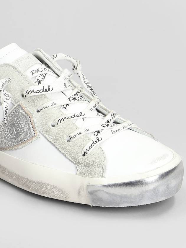 PRSX Leather Low Top Sneakers Blanc Argent - PHILIPPE MODEL - BALAAN 6