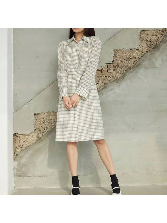 Wool blend GG check shirt dress - RS9SEOUL - BALAAN 1
