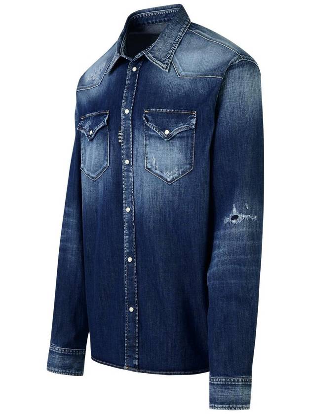 DSQUARED2 Blue Cotton Shirt - DSQUARED2 - BALAAN 2