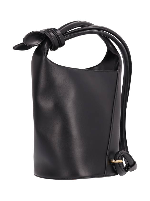 Le Petit Tourni Mini Knotted Leather Bucket Bag Black - JACQUEMUS - BALAAN 3