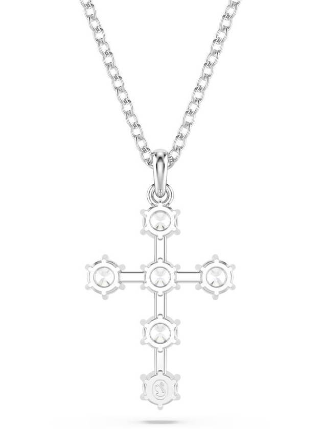 Insigne Pendant Round Cut Cross Rhodium Necklace Silver - SWAROVSKI - BALAAN 2