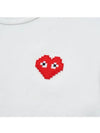 Play Men's Heart Logo Embroidered Short Sleeve T-Shirt P1 T322 3 White - COMME DES GARCONS - BALAAN 4