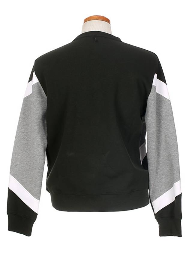 Geometric Neoprene Sweatshirt Khaki Gray - NEIL BARRETT - BALAAN.