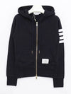 Engineered 4-Bar Stripe Loopback Jersey Knit Zip Up Hoodie Navy - THOM BROWNE - BALAAN 3