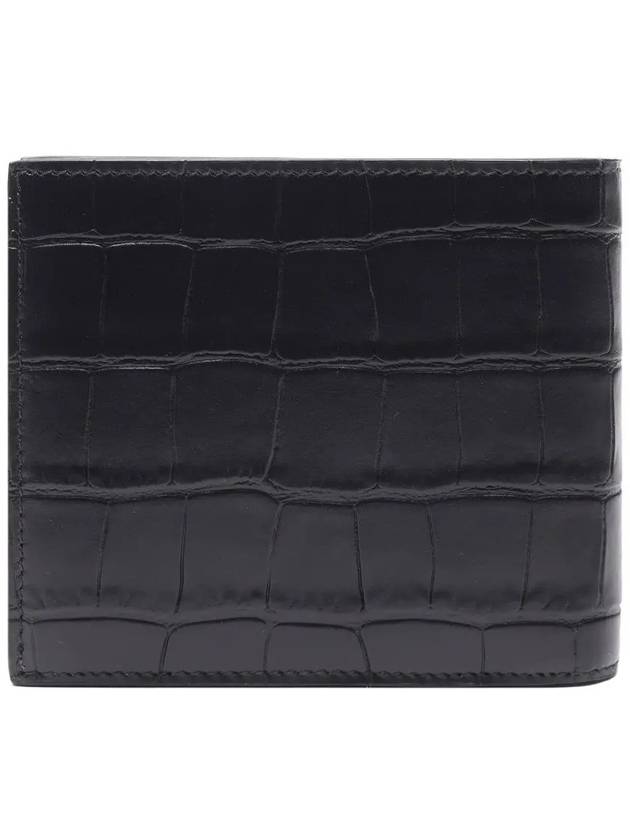 Logo Crocodile Effect Half Wallet Black - BALENCIAGA - BALAAN 4