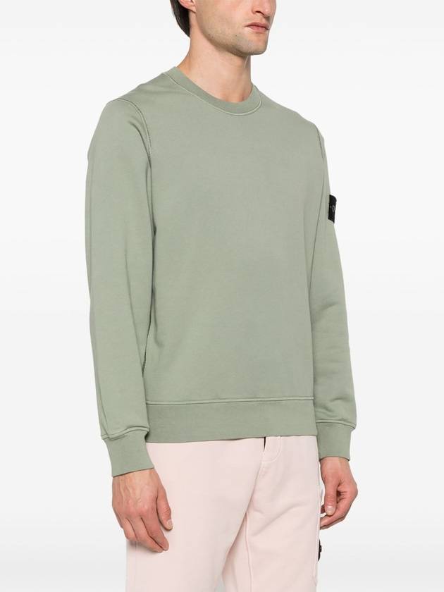 Organic Cotton Fleece Sweatshirt Sage Green - STONE ISLAND - BALAAN 4