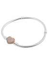 Rose Moments Pave Heart Clasp Bracelet Silver - PANDORA - BALAAN 2