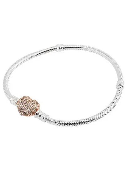 Moments Pave Heart Clasp Bracelet Silver - PANDORA - BALAAN 2