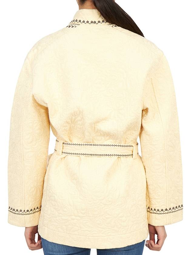 Women's Terenzio Belt Pocket Cotton Jacket Beige - VANESSA BRUNO - BALAAN 5