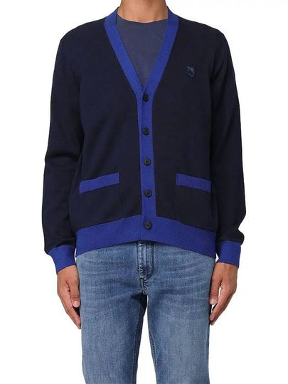 Bold Fox Head Patch Two-Tone Cardigan Ink Blue - MAISON KITSUNE - BALAAN 2