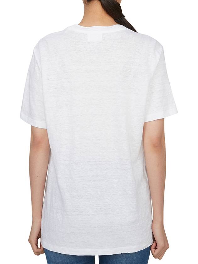 Zewel Print Cotton Short Sleeve T-Shirt White - ISABEL MARANT - BALAAN 4