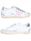 Women's Superstar Silver Heel Tab Pink Star Low Top Sneakers White - GOLDEN GOOSE - BALAAN 2