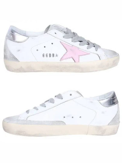 Women's Superstar Silver Heel Tab Pink Star Low Top Sneakers White - GOLDEN GOOSE - BALAAN 2