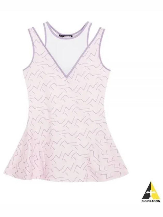 Sportswear Matilda Outline Bridge Wave Print Short Dress Pink - J.LINDEBERG - BALAAN 2