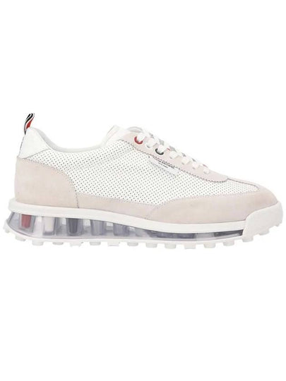 Vitello Calf Leather Clear Sole Tech Runner Sneakers White - THOM BROWNE - BALAAN 2