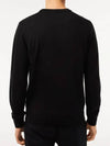 Crew Neck Merino Wool Knit Top Black - LACOSTE - BALAAN 3