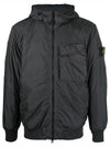 Wappen Patch Nylon Crinklips Hooded Jacket Charcoal - STONE ISLAND - BALAAN 2