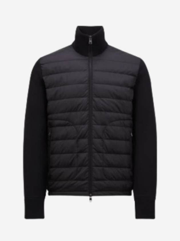 Padded Wool Cardigan Black - MONCLER - BALAAN 2