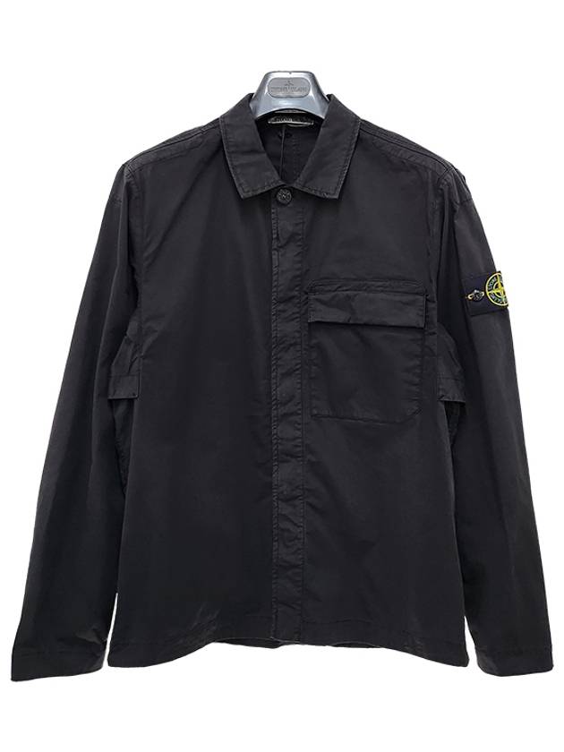 Supima Regular Fit Long Sleeve Shirt Black - STONE ISLAND - BALAAN 3