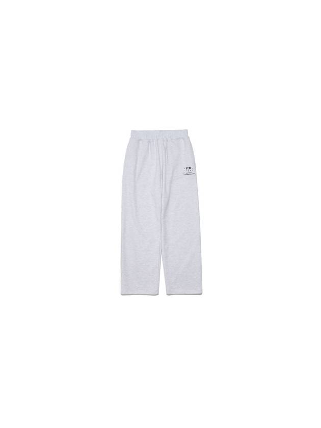 Glossy Logo Wide Track Pants Grey - YCW - BALAAN 1