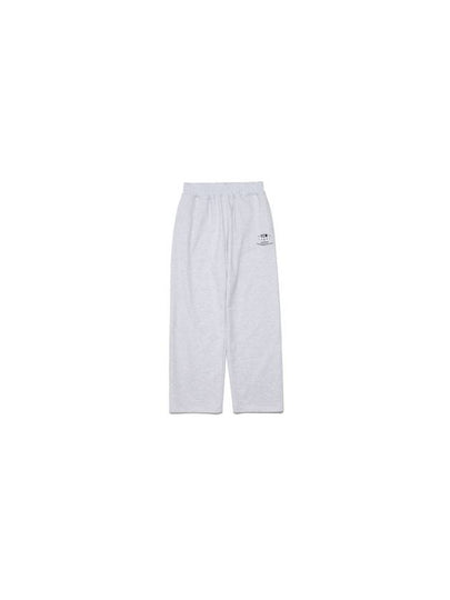 Glossy Logo Wide Track Pants Grey - YCW - BALAAN 2