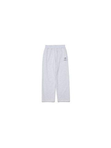 Glossy Logo Wide Track Pants Grey - YCW - BALAAN 1