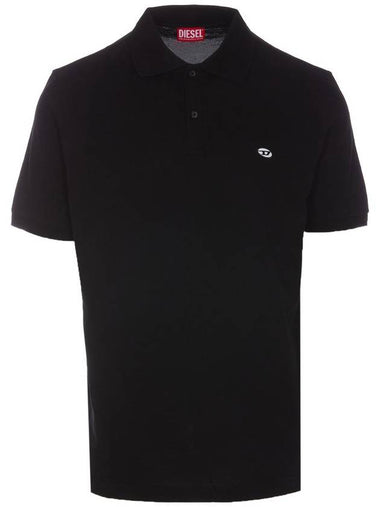 Oval D Patch Polo Shirt Black - DIESEL - BALAAN 1