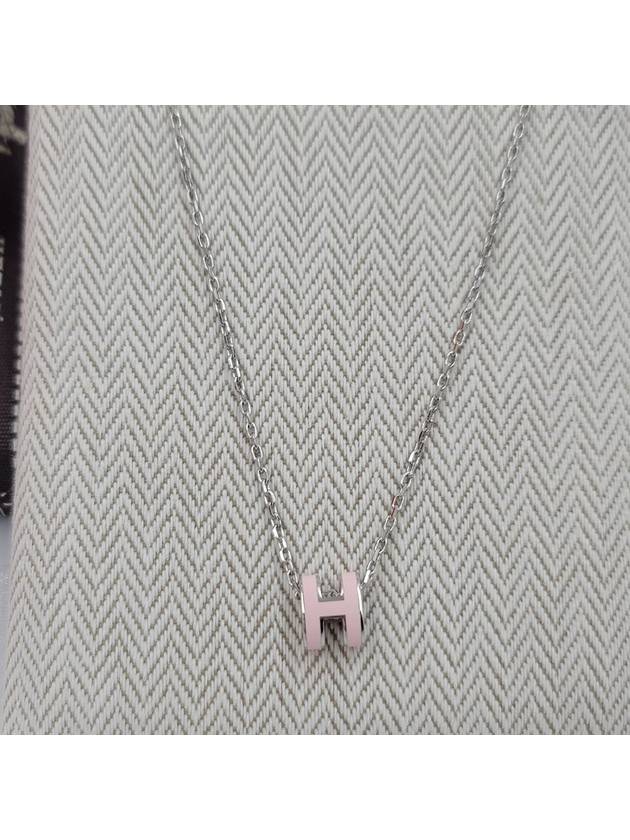 Mini Pop Ache Necklace Pendant Rose Dragee Pink Silver H147992 - HERMES - BALAAN 3