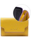 Saffiano Leather Trifold Half Wallet Yellow - MARNI - BALAAN 3