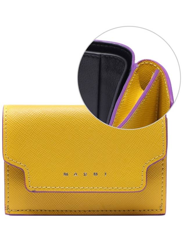 Saffiano Leather Trifold Half Wallet Yellow - MARNI - BALAAN 2