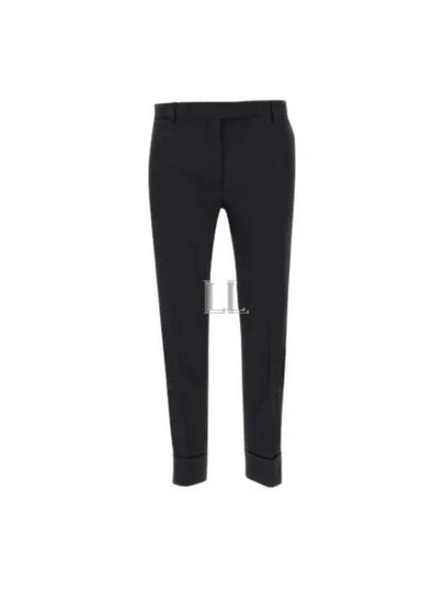 Twill Low Rise Cigarette Straight Pants Black - THOM BROWNE - BALAAN 2