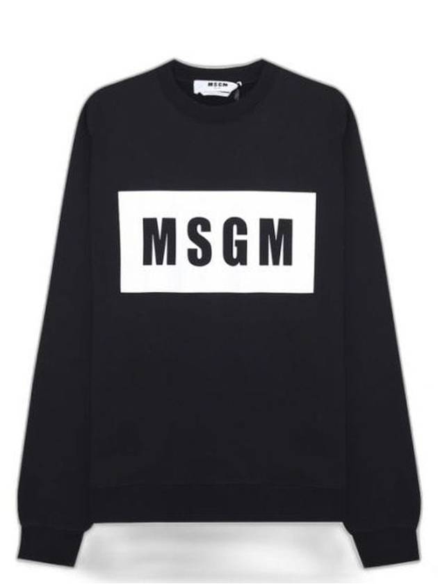 Box Logo Print Sweatshirt Black - MSGM - BALAAN 2