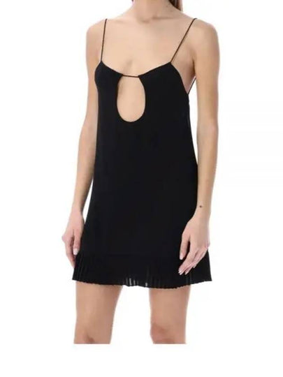 Backless Viscose Short Dress Black - SAINT LAURENT - BALAAN 2