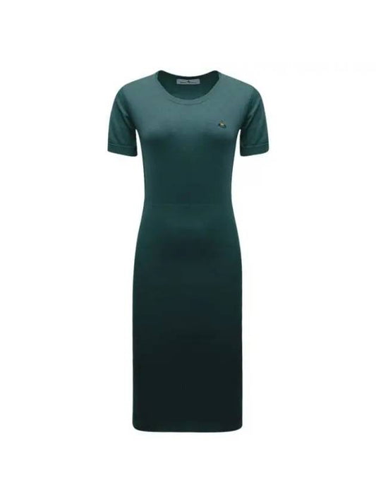 Women's ORB Knit Blend Short Dress Emerald Green - VIVIENNE WESTWOOD - BALAAN 1