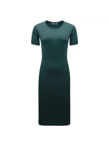 Women's ORB Knit Blend Short Dress Emerald Green - VIVIENNE WESTWOOD - BALAAN 1